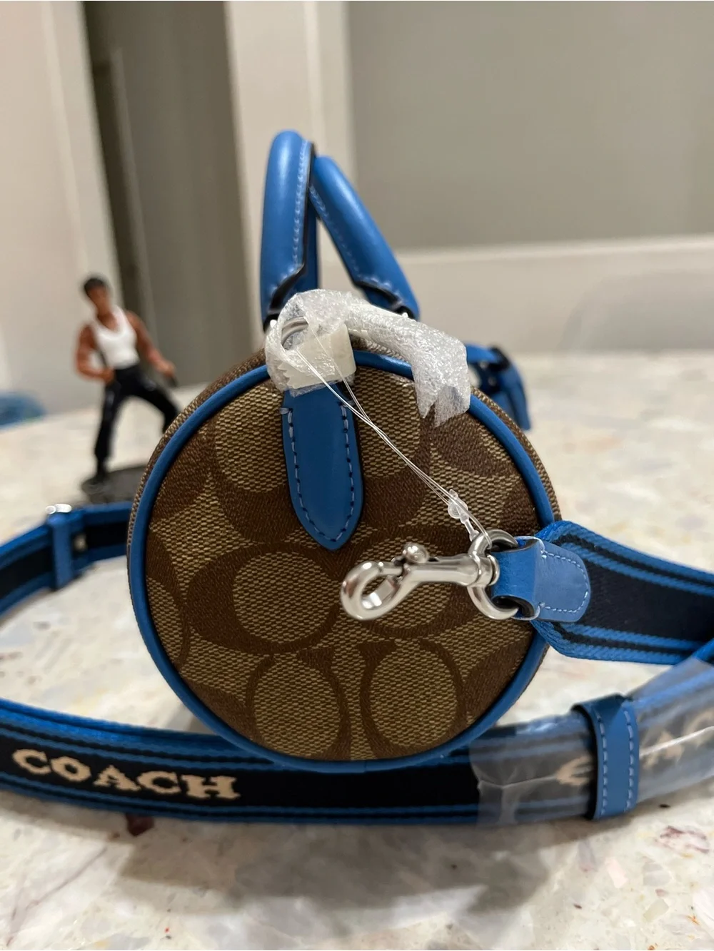 Coach Lacey Crossbody In Signature Canvas Silver racer blue Shoulder Bag NWT